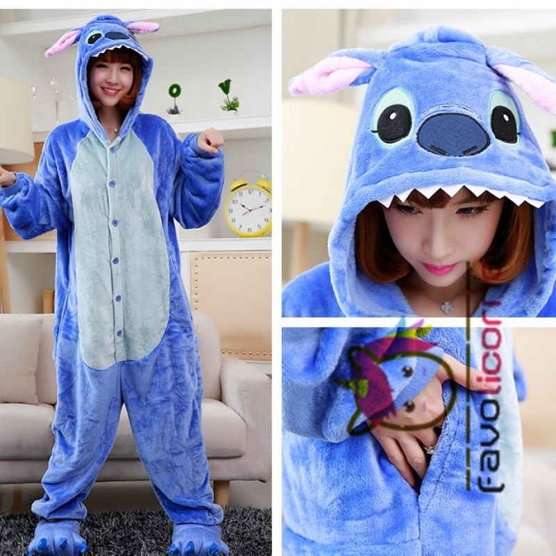 Déguisement Kigurumi Adulte & Kinder Lilo & Stitch Angel Pyjama Femme Homme  Pyjama Combinaison
