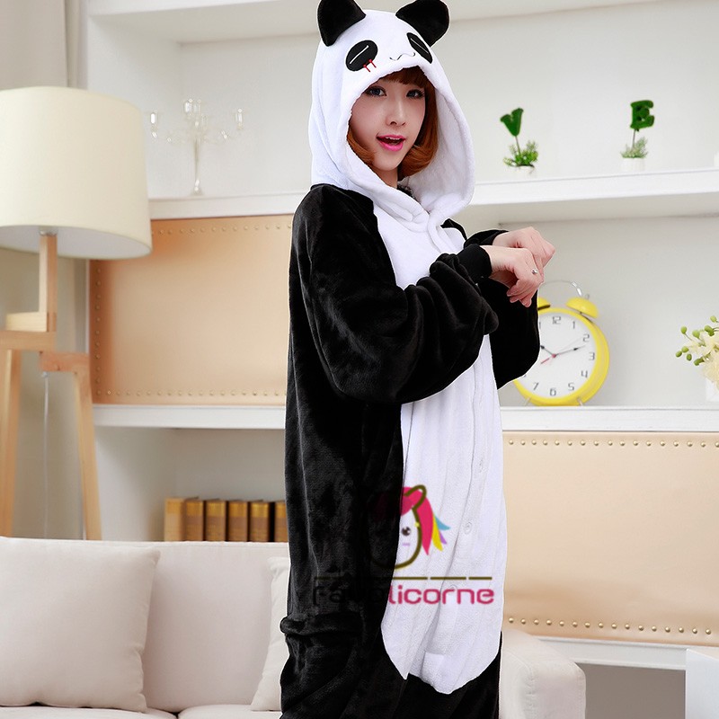 Costume pyjama panda 7-9 ans - Animaux - Décoration-Fête