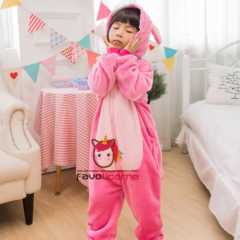 Combinaison Pyjama Enfant Stitch Rose Déguisement Kigurumi Déguisement  Kigurumi 