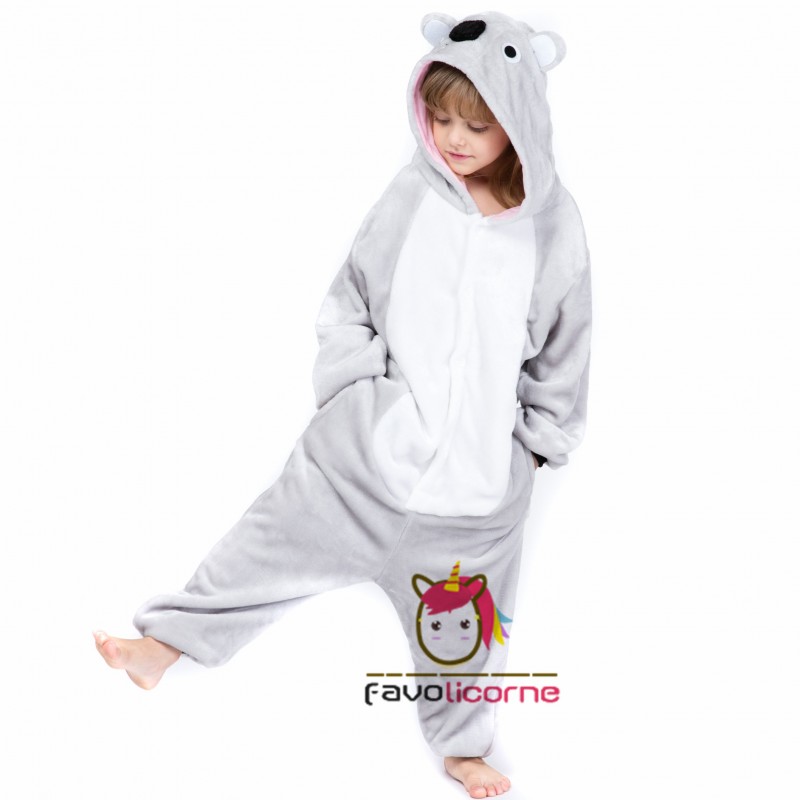 Combinaison Pyjama Enfant Koala Garçon & Fille Déguisement