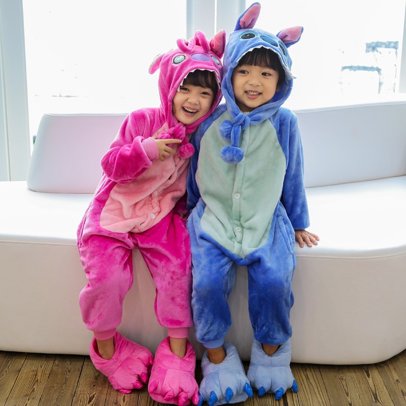 Combinaison Pyjama Enfants Stitch Capuche Garçon & Fille Déguisement  Kigurumi Déguisement Kigurumi 